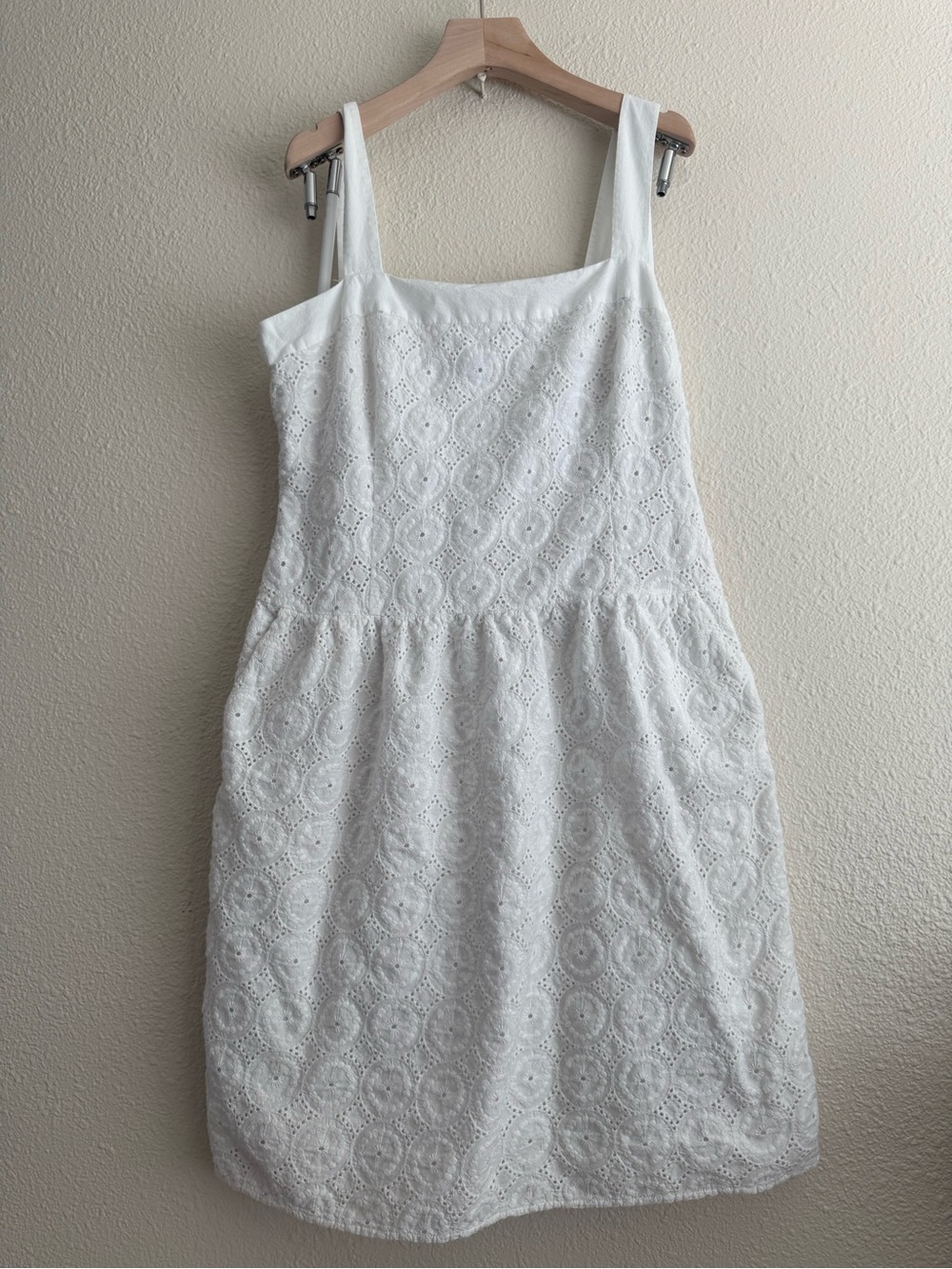 Apostrophe White Eyelet Square-Neck Sundress